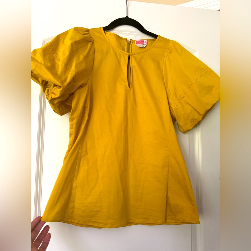 Kate Spade Yellow Puff Sleeve Blouse